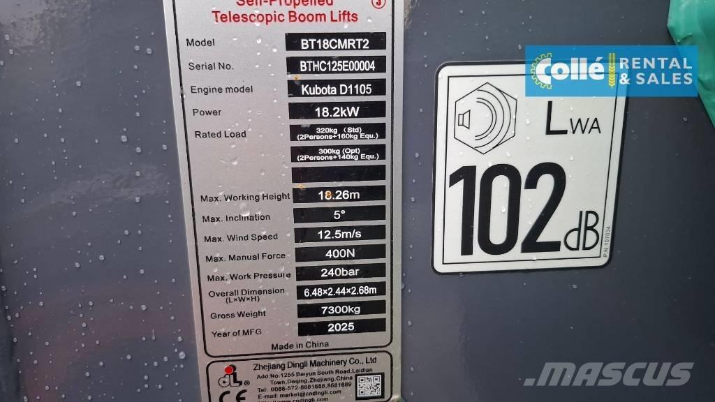 Dingli BT18CMRT2 Nacelles télescopiques