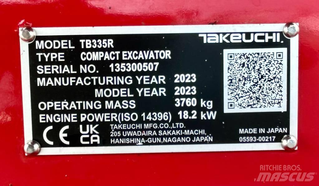 Takeuchi TB 335R V3 Mini pelle < 7t