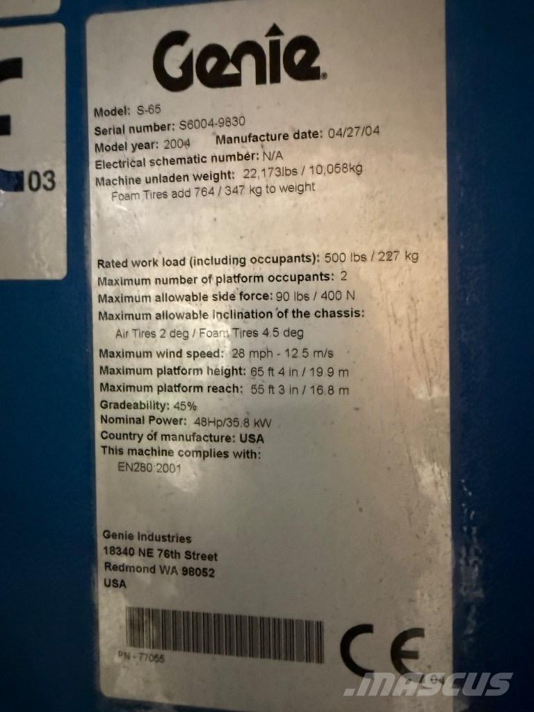 Genie S 65 Nacelles articulées