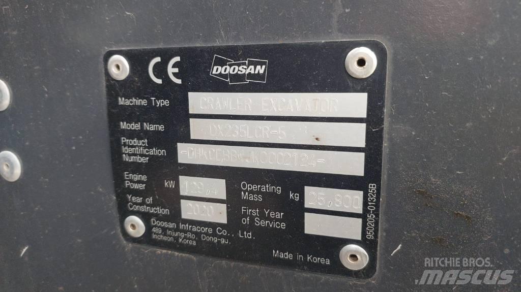 Doosan DX235LCR-5 Pelle sur chenilles