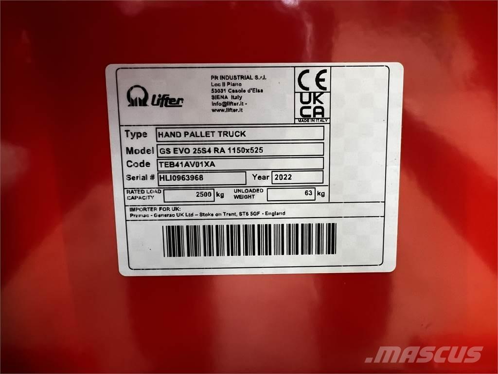 Pramac GS EVO 25 Transpalette manuel