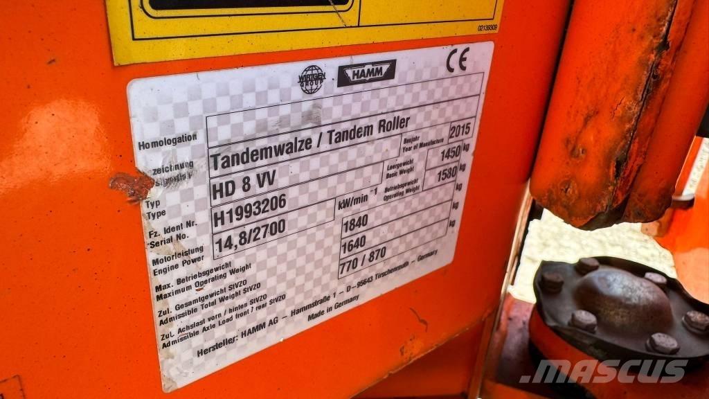 Hamm HD 8 VV Rouleaux tandem
