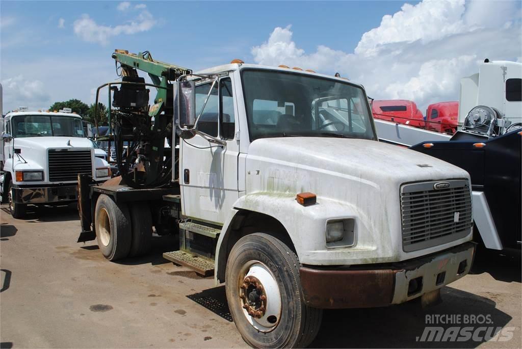 Freightliner FL70 Camion plateau ridelle avec grue