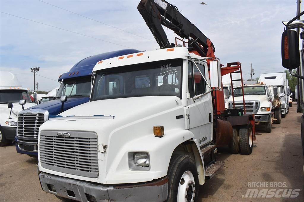 Freightliner FL70 Camion plateau ridelle avec grue