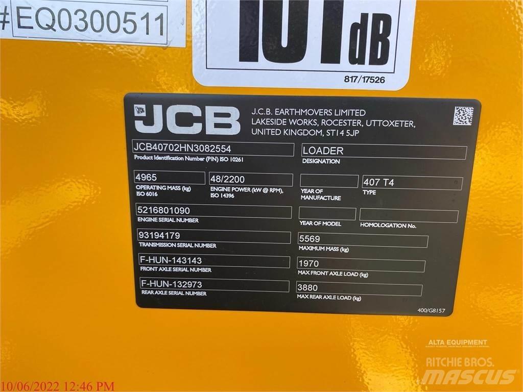 JCB 407 Chargeuse sur pneus