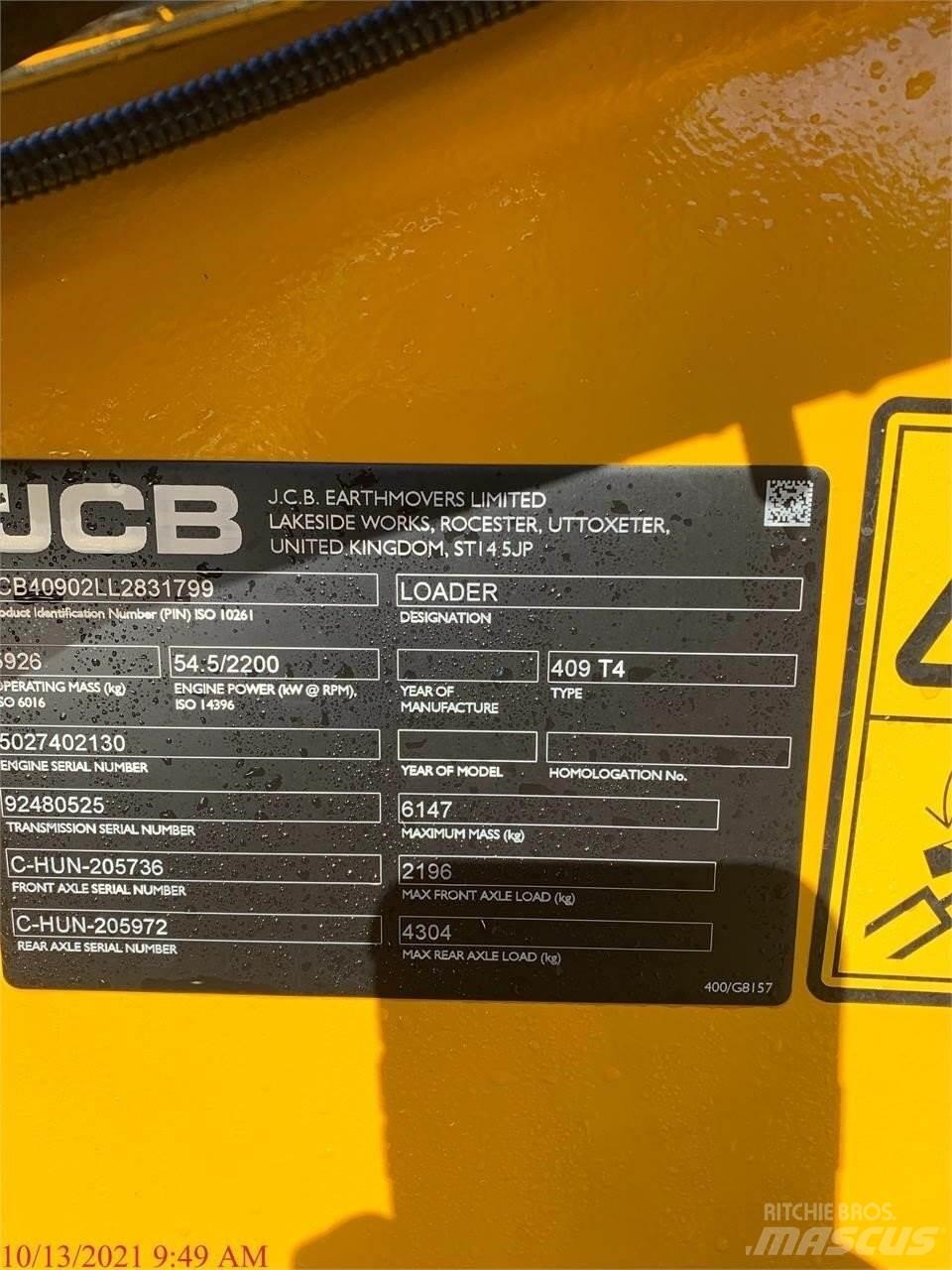 JCB 409 Chargeuse sur pneus