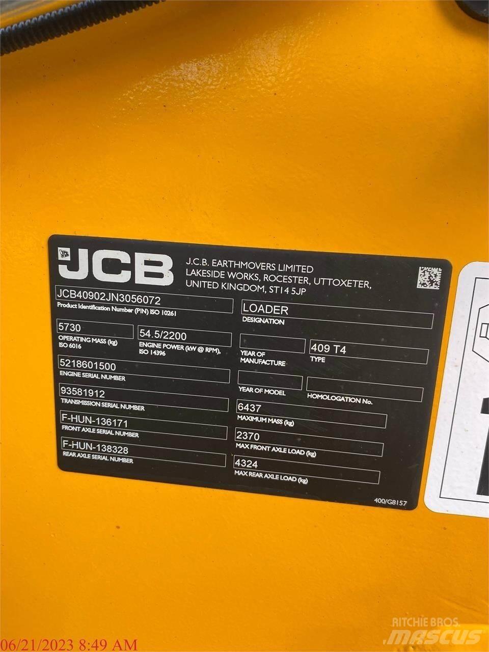 JCB 409 Chargeuse sur pneus