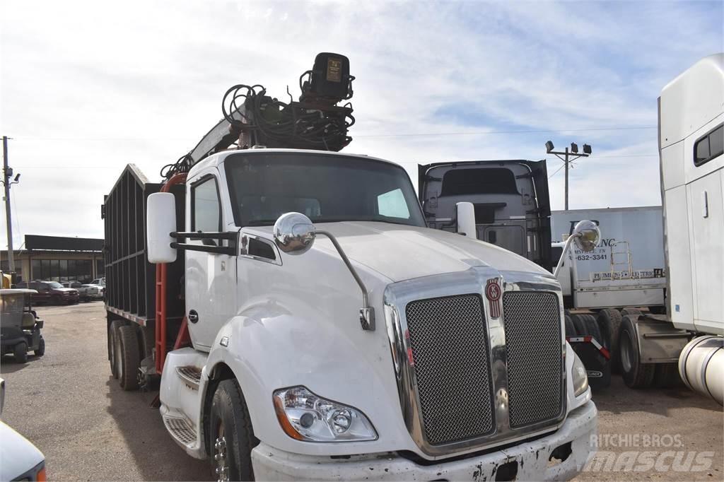 Kenworth T680 Camion plateau ridelle avec grue