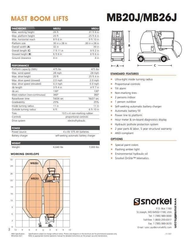 Snorkel MB26J Mât vertical