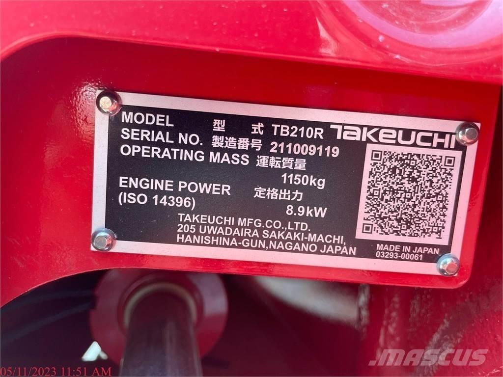 Takeuchi TB210R Mini pelle < 7t