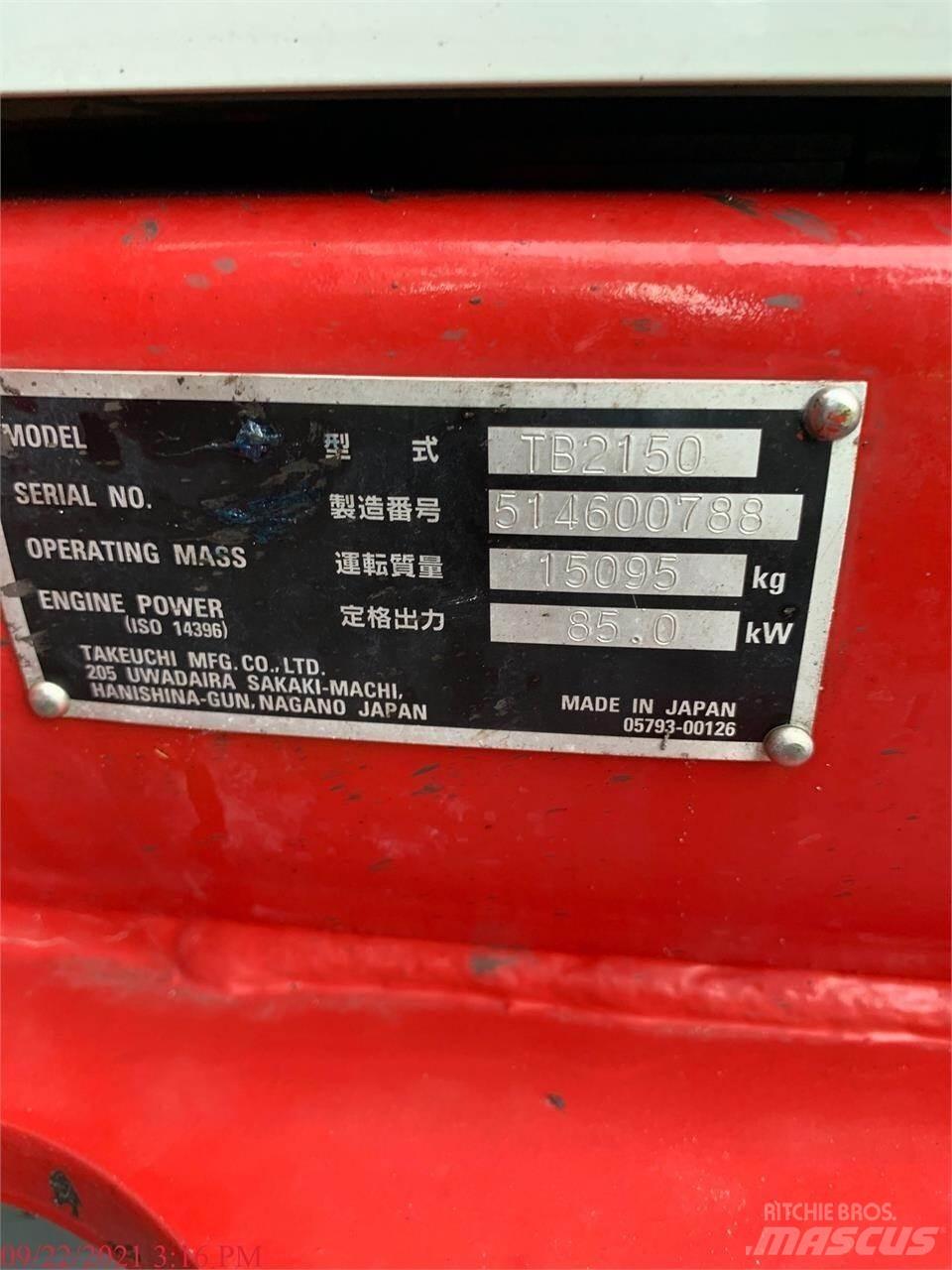 Takeuchi TB2150 Pelle sur chenilles