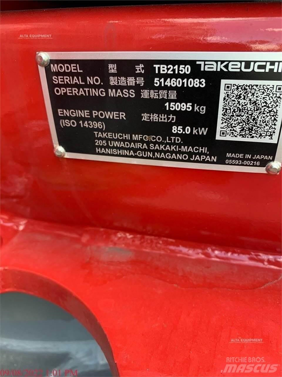 Takeuchi TB2150 Pelle sur chenilles