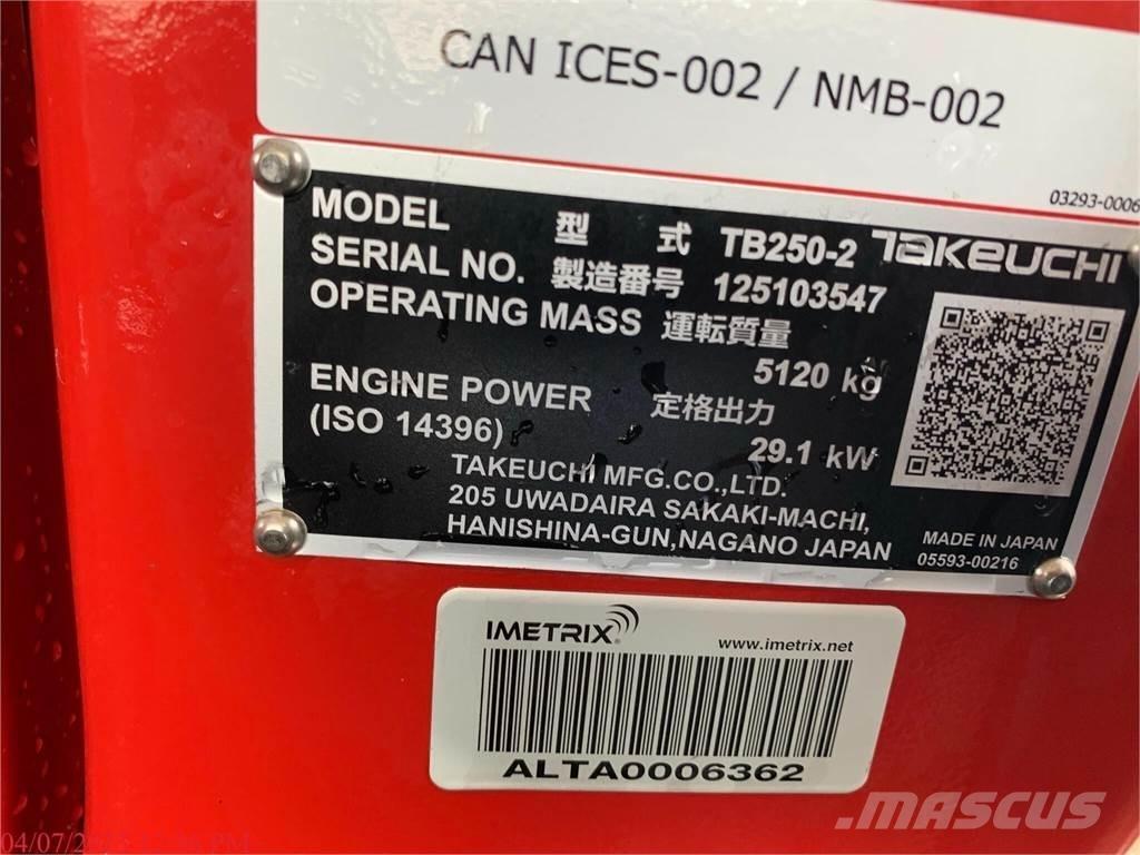 Takeuchi TB250-2 Mini pelle < 7t