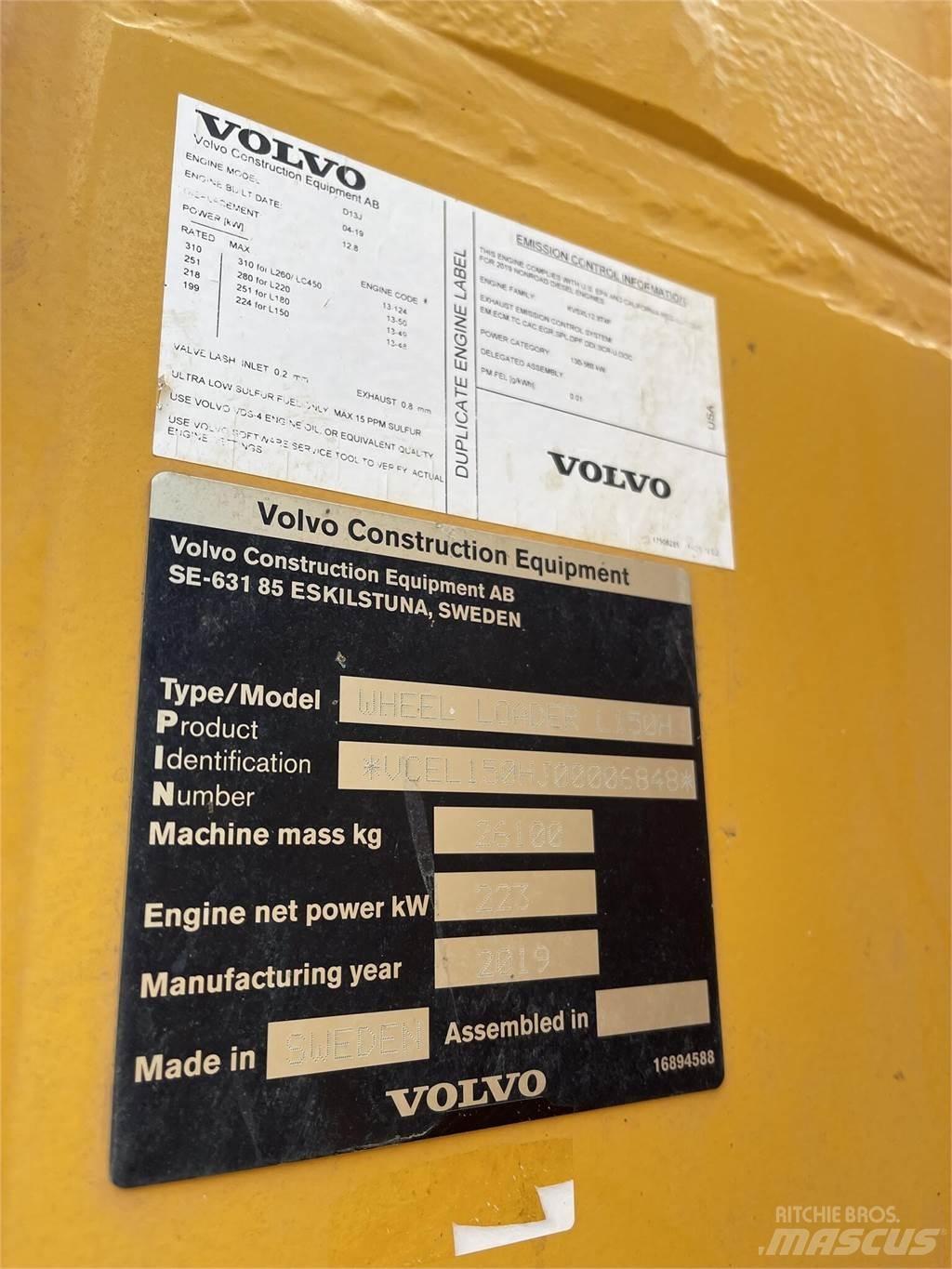 Volvo L150H Chargeuse sur pneus