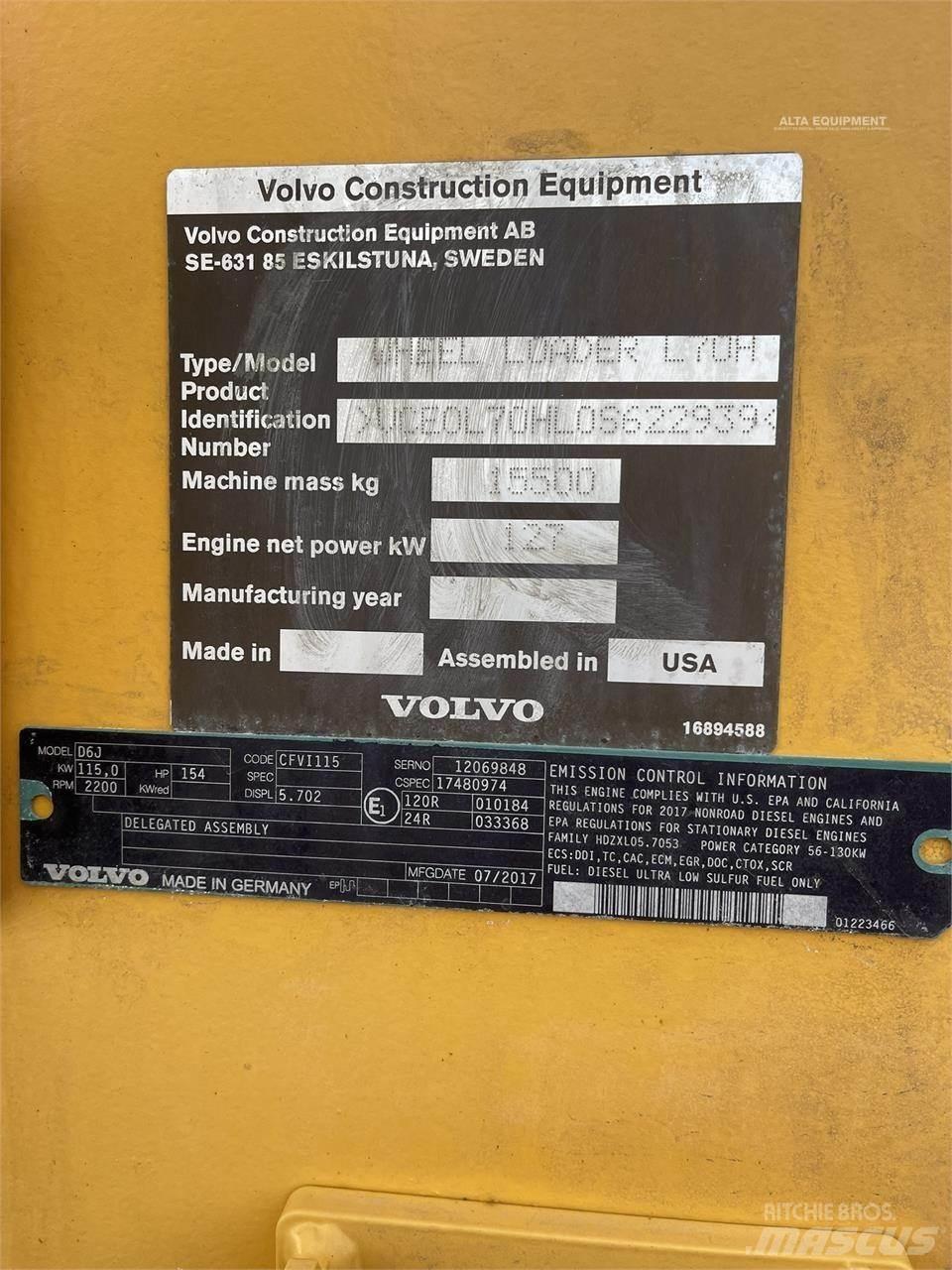 Volvo L70H Chargeuse sur pneus