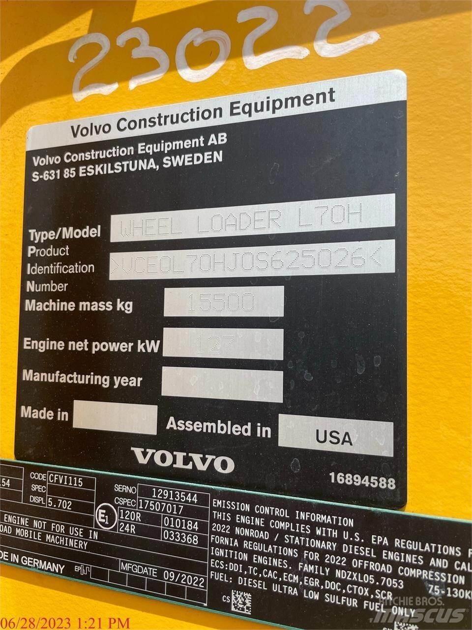 Volvo L70H Chargeuse sur pneus