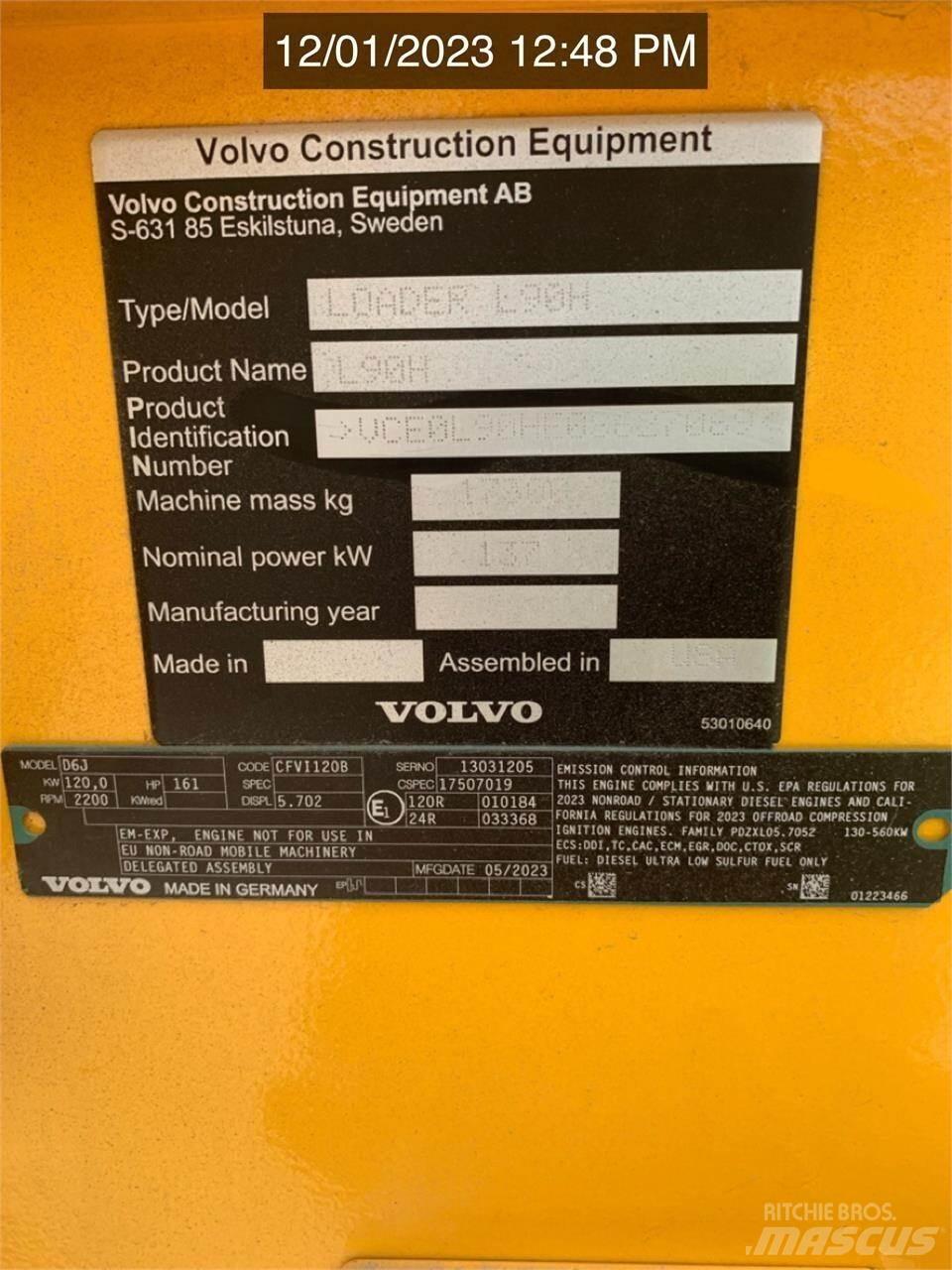 Volvo L90H Chargeuse sur pneus