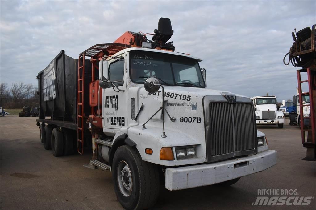 Western Star 5800 Camion plateau ridelle avec grue