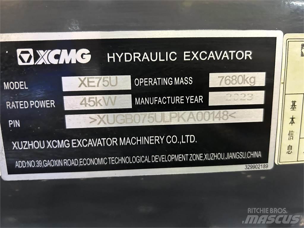 XCMG XE75U Pelle sur chenilles