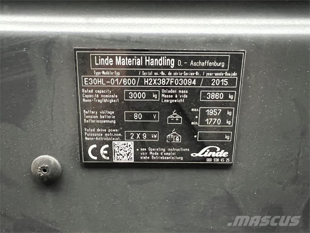 Linde E30/600HL Chariots élévateurs électriques