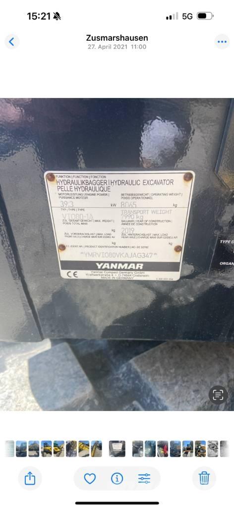 Yanmar VIO80-1A Mini pelle < 7t