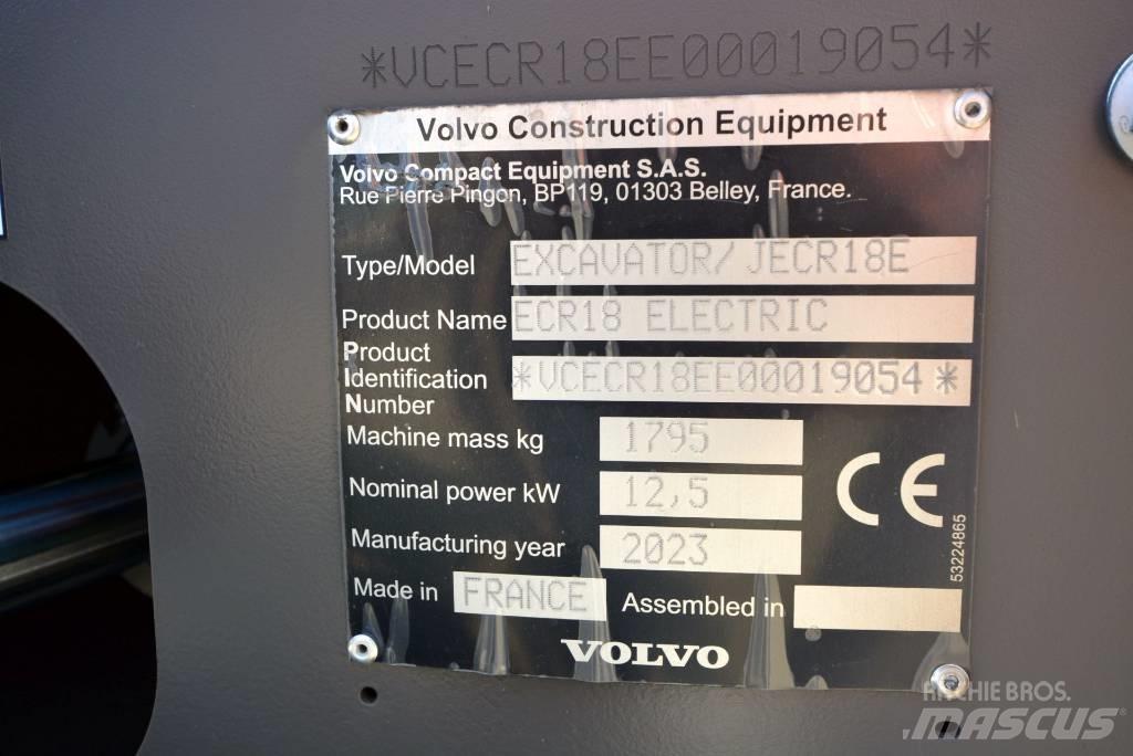 Volvo ECR18 electric Mini pelle < 7t