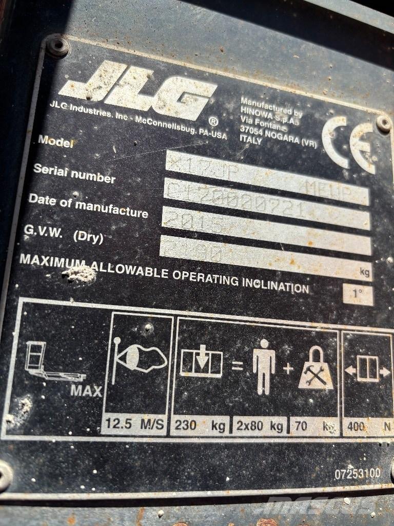 JLG X 17 J Plus Nacelles articulées