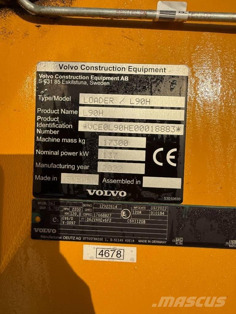 Volvo L90H Long boom Chargeuse sur pneus