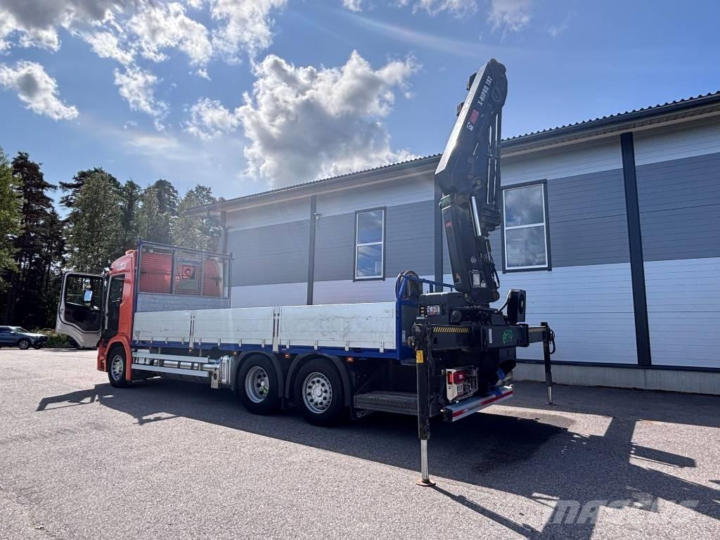 Scania G 410 Camion plateau ridelle avec grue