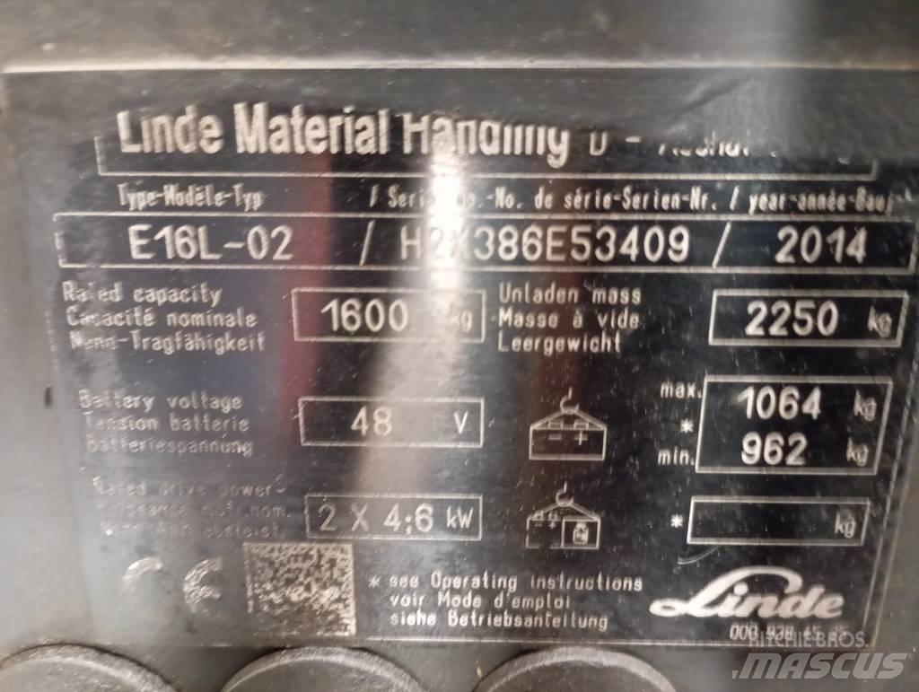 Linde E 16 Chariots élévateurs électriques