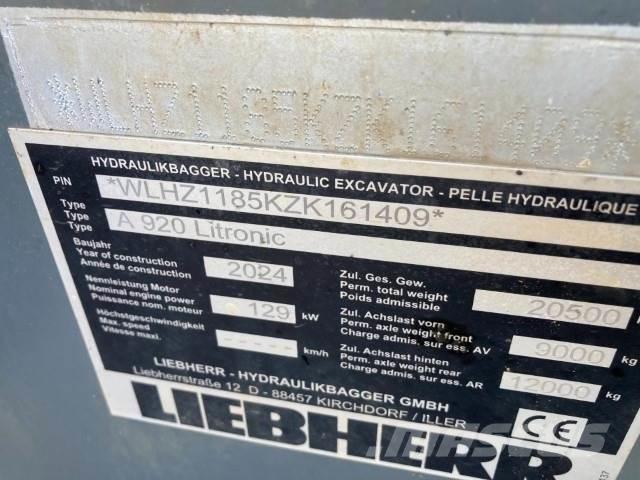 Liebherr A920 Pelle sur pneus
