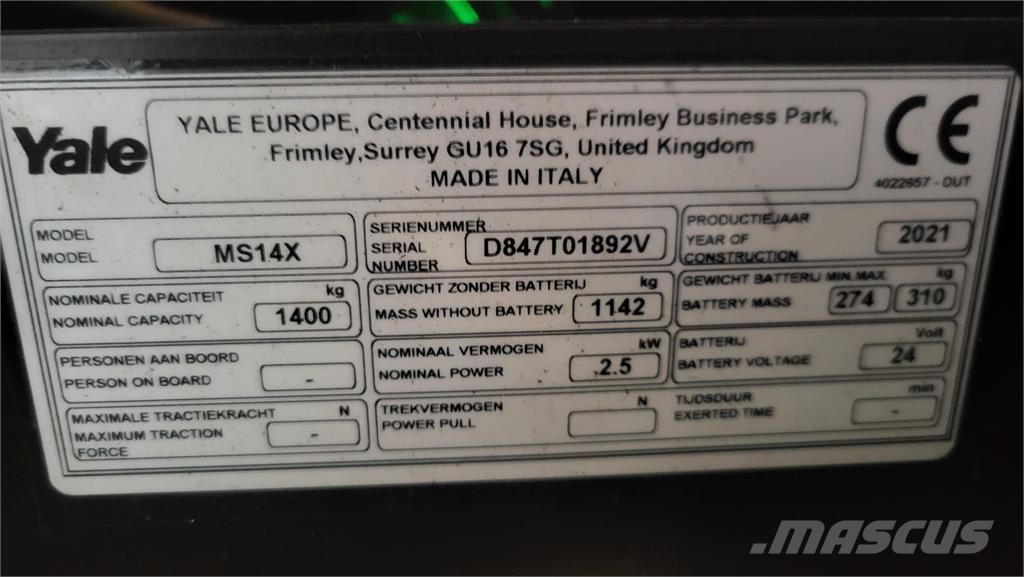 Yale MS14X-IL Gerbeurs Automoteurs