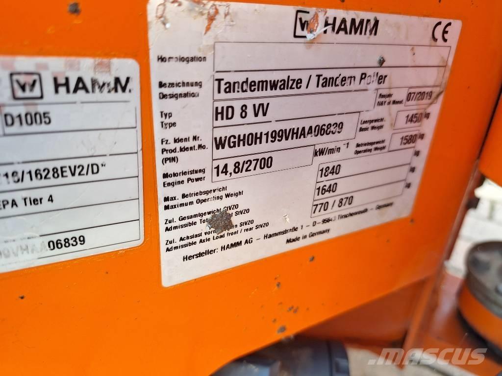 Hamm HD 8 VV Rouleaux tandem