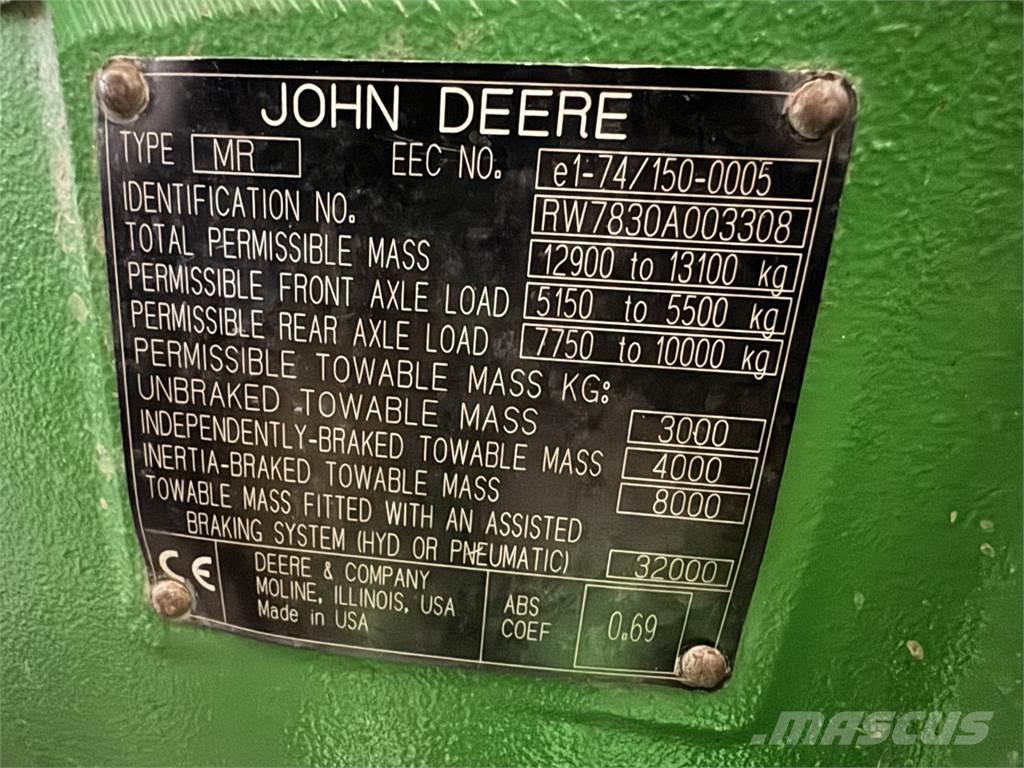 John Deere 7830 Tracteur