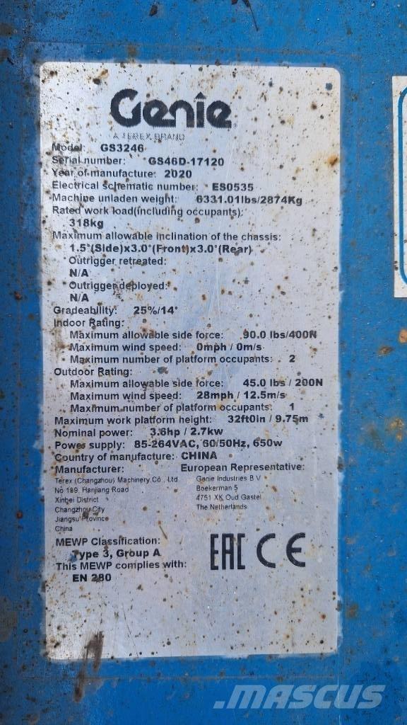 Genie GS 3246 Nacelle ciseaux