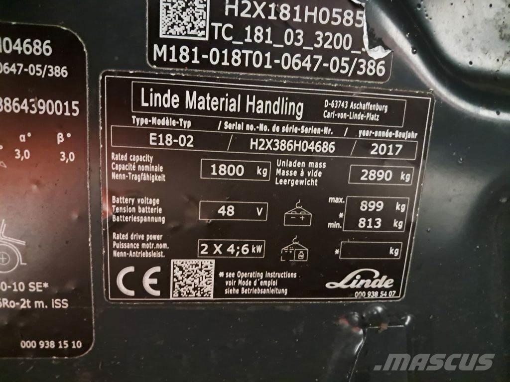 Linde E18-02 Chariots élévateurs électriques