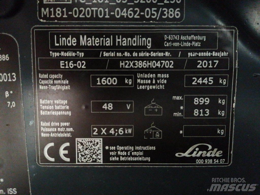 Linde E16-02 Chariots élévateurs électriques