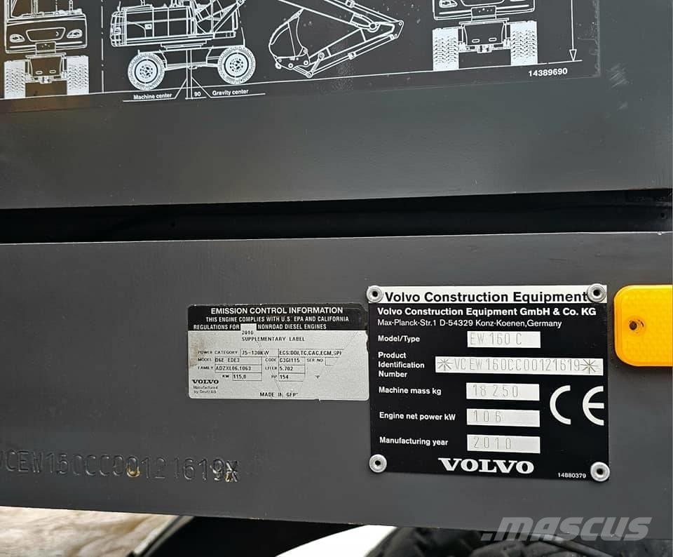 Volvo EW 160 C Pelle sur pneus