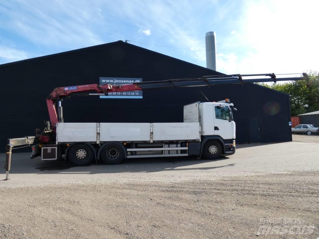 Scania G 450 Camion plateau ridelle avec grue