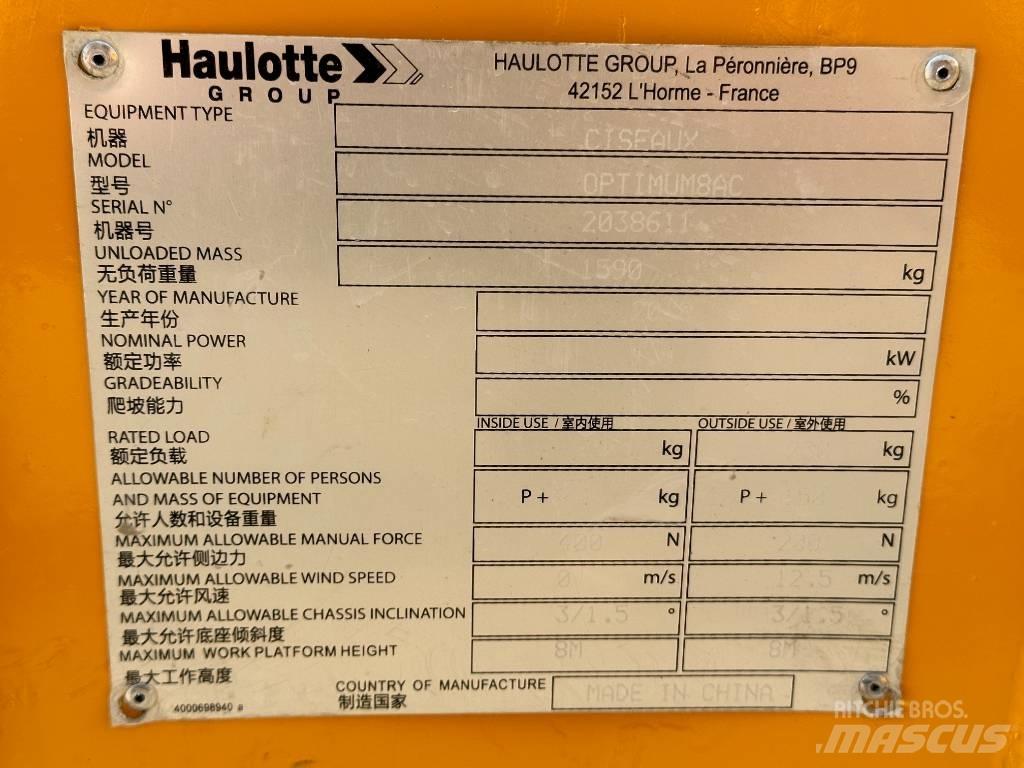 Haulotte OPTIMUM 8 Nacelle ciseaux