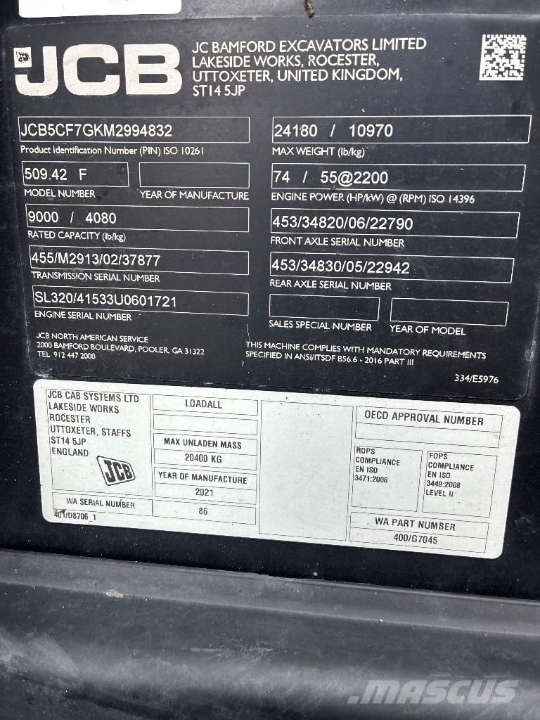 JCB 509-42 Chariot télescopique