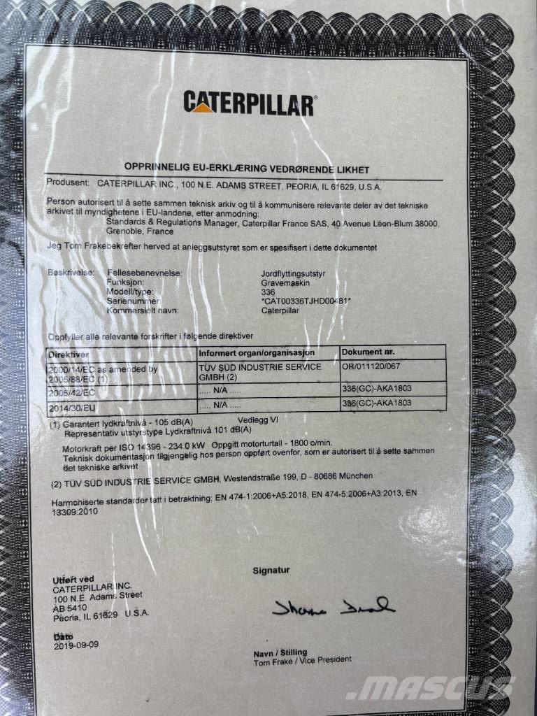 CAT 336 Pelle sur chenilles