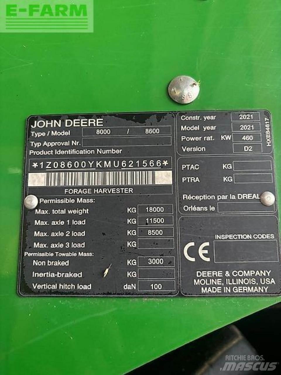 John Deere 8600 Ensileuse automotrice