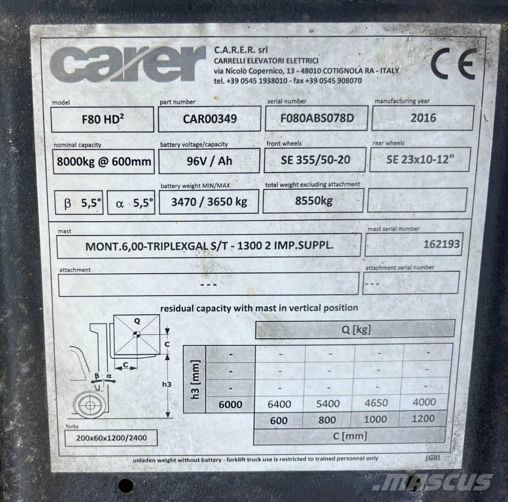 Carer F80 Chariots élévateurs électriques