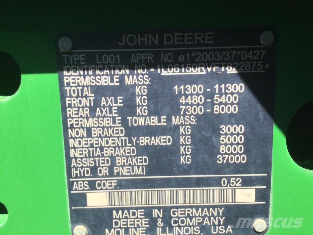 John Deere 6150R Tracteur