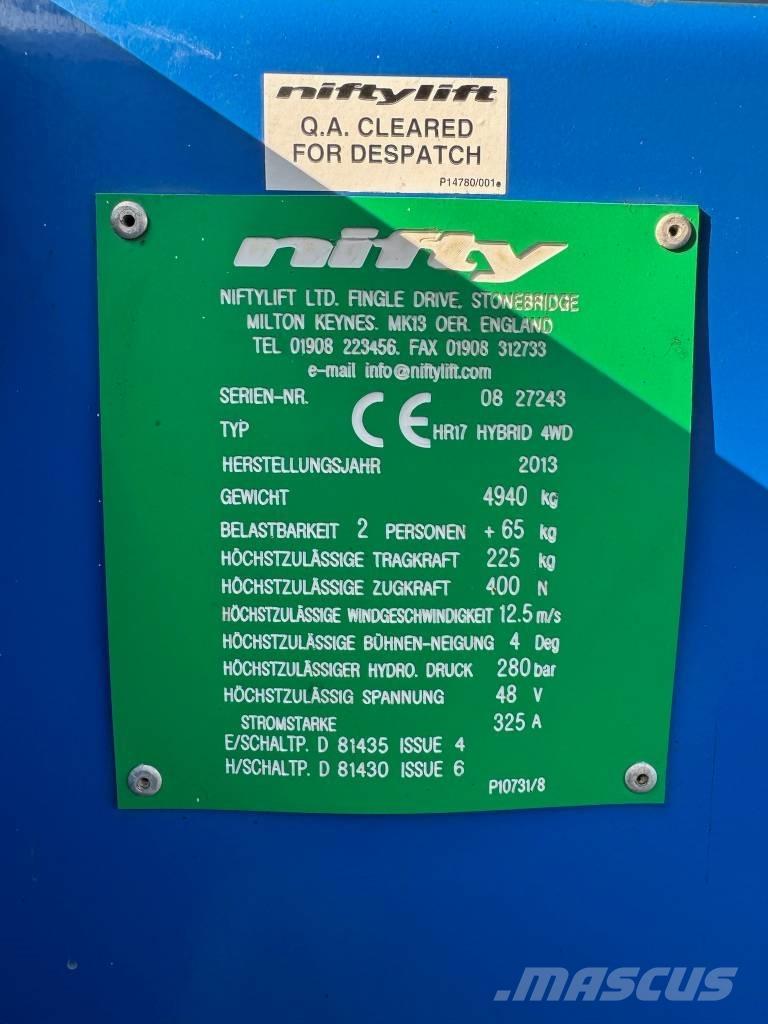 Niftylift HR 17 D E Nacelles articulées
