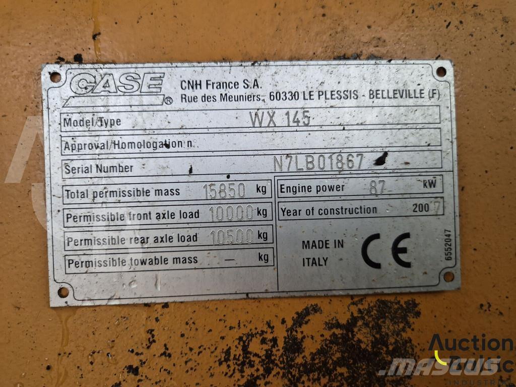 CASE WX 145 Pelle sur pneus