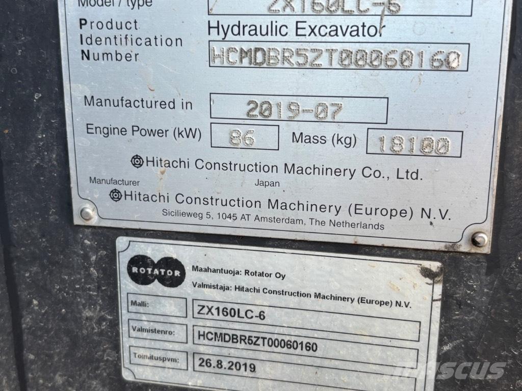 Hitachi ZX 160 LC-6 Pelle sur chenilles