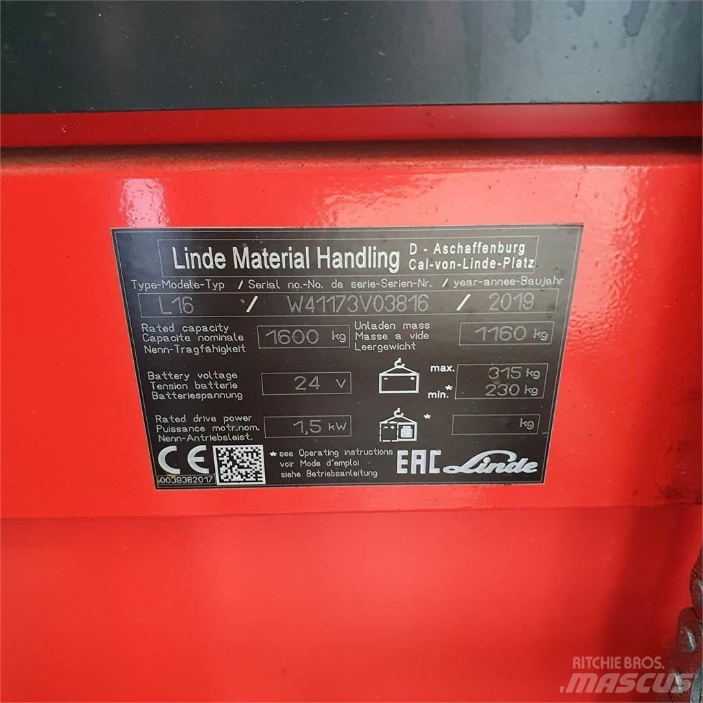 Linde L16i Gerbeur accompagnant