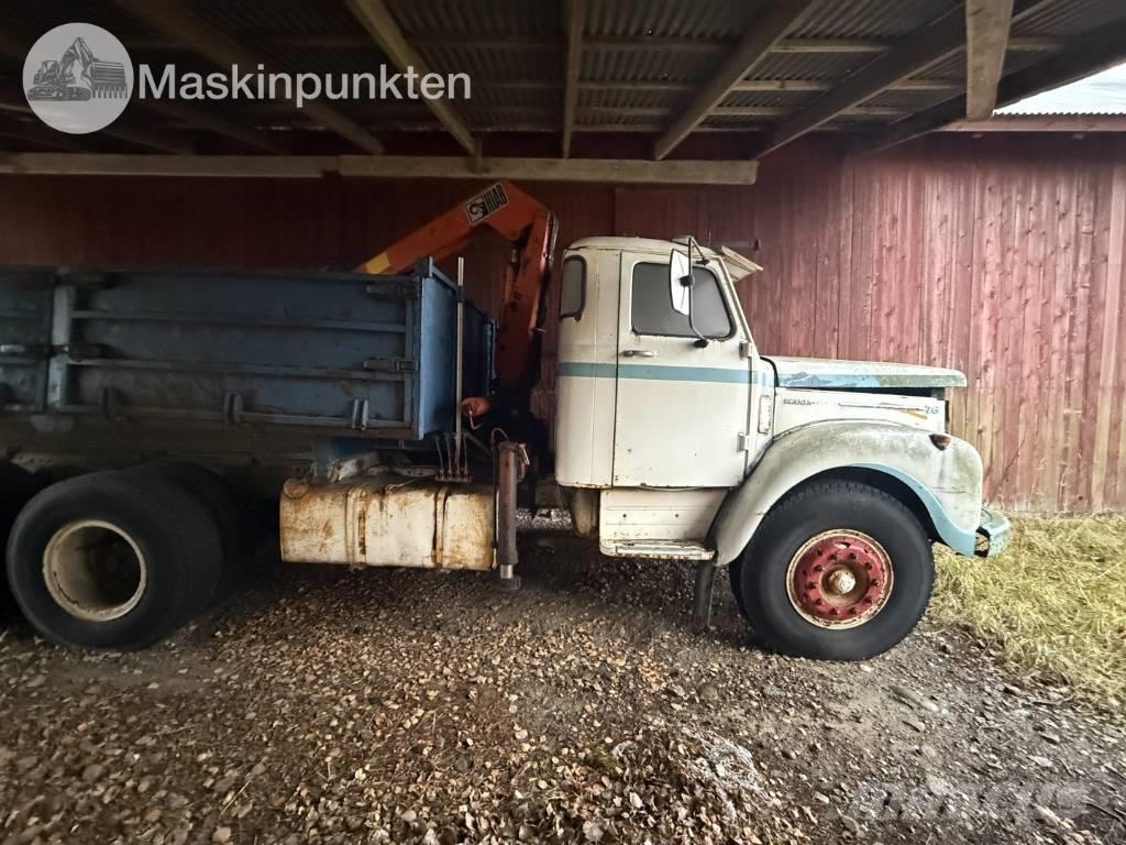 Scania LS 76 kranbil Camion plateau ridelle avec grue
